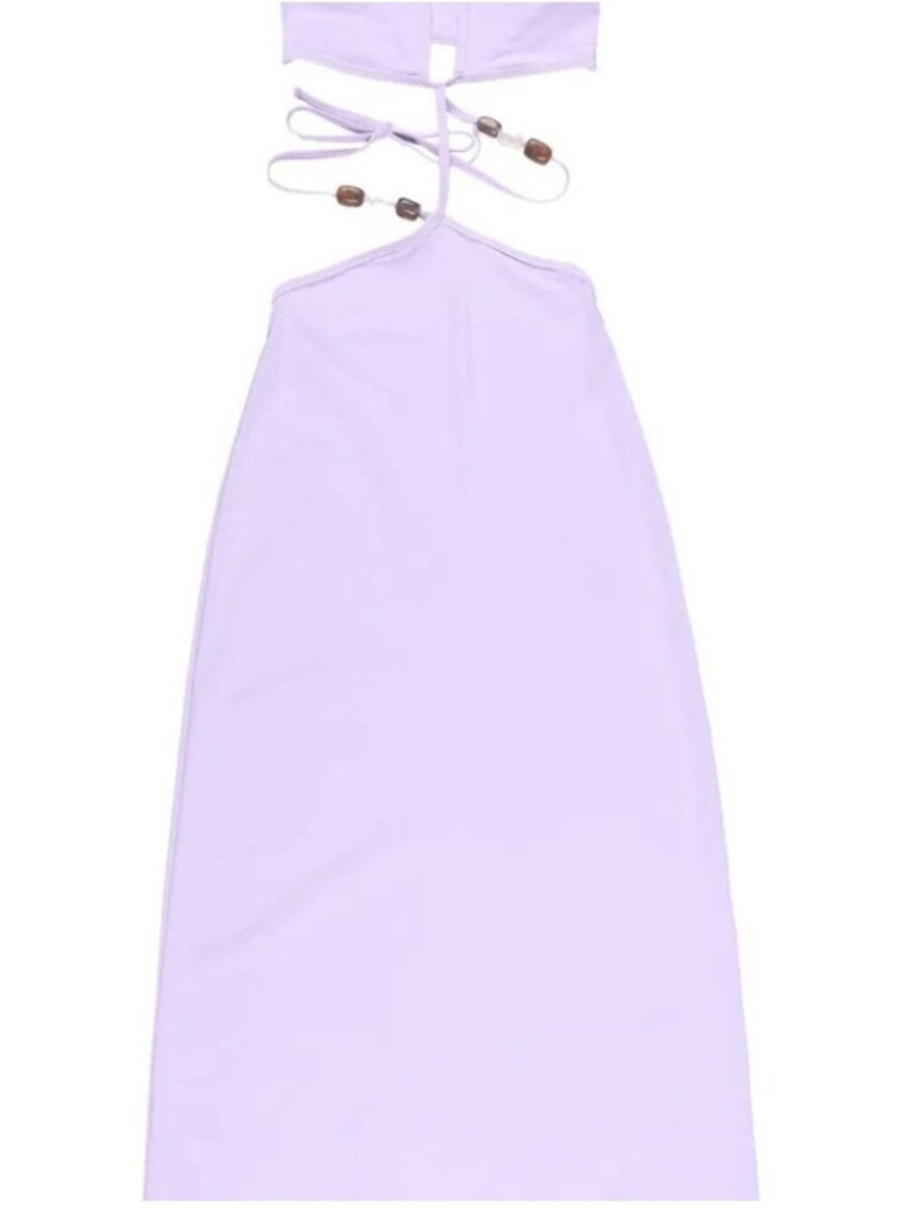 Christopher Esber Gemstone Cutout Dress Size 2 Elegant Lavender Halter Maxi Dres